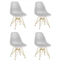  Набор 4 шт Стул обеденный DOBRIN DSR, ножки золотые, цвет светло-серый (GR-01), фото 1 