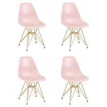  Набор 4 шт Стул обеденный DOBRIN DSR, ножки золотые, цвет светло-розовый (PK-02), фото 1 