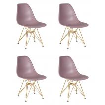  Набор 4 шт Стул обеденный DOBRIN DSR, ножки золотые, цвет сиреневый (P-04), фото 1 