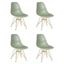  Набор 4 шт Стул обеденный DOBRIN DSR, ножки золотые, цвет мятный (NX-G-09), фото 1 