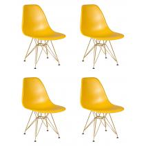  Набор 4 шт Стул обеденный DOBRIN DSR, ножки золотые, цвет горчичный (Y-03), фото 1 