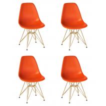 Набор 4 шт Стул обеденный DOBRIN DSR, ножки золотые, цвет оранжевый (O-02), фото 1 