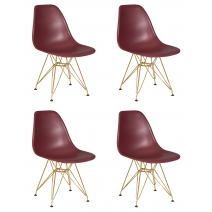  Набор 4 шт Стул обеденный DOBRIN DSR, ножки золотые, цвет сливовый (R-13), фото 1 