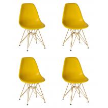  Набор 4 шт Стул обеденный DOBRIN DSR, ножки золотые, цвет жёлтый (Y-01), фото 1 