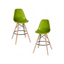  Набор 2 шт Стул барный DOBRIN DSW BAR, ножки светлый бук, цвет сиденья салатовый (G-08), фото 1 