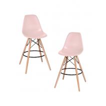  Набор 2 шт Стул барный DOBRIN DSW BAR, ножки светлый бук, цвет сиденья светло-розовый (PK-02), фото 1 