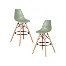  Набор 2 шт Стул барный DOBRIN DSW BAR, ножки светлый бук, цвет мятный (NX-G-09), фото 1 