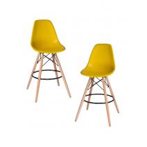  Набор 2 шт Стул барный DOBRIN DSW BAR, ножки светлый бук, цвет сиденья жёлтый (Y-01), фото 1 