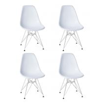  Набор 4 шт Стул обеденный DOBRIN DSR, ножки хром, цвет белый (W-02), фото 1 