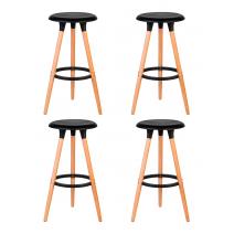 Набор 4 шт Табурет барный DOBRIN ROYCE, ножки светлый бук, цвет чёрный (B-03), фото 1 