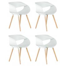  Набор 4 шт Стул обеденный DOBRIN ALIEN, ножки светлый бук, цвет белый (W-02), фото 1 