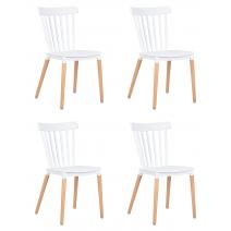  Набор 4 шт Стул обеденный DOBRIN THEO, ножки светлый бук, цвет белый (W-02), фото 1 