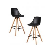  Набор 2 шт Стул полубарный DOBRIN RONNI, ножки светлый бук, черный (B-03), фото 1 
