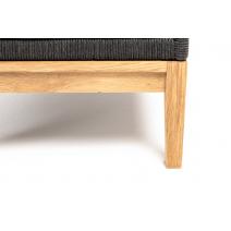  "Канны" кресло плетеное из роупа (узелки), основание дуб, роуп темно-серый круглый, ткань темно-серая 027, фото 4 