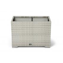  "Лунго" кашпо для цветов большое плетеное из искусственного ротанга, цвет бежевый, фото 2 