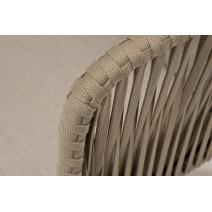  "Мальорка" диван 3-местный плетеный из роупа, основание дуб, роуп серо-коричневый 23мм, ткань бежевая 15052, фото 8 