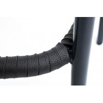  "Бордо" стул барный плетеный из роупа, каркас из стали темно-серый (RAL7024) муар, роуп серый 15мм, ткань темно-серая 027, фото 9 