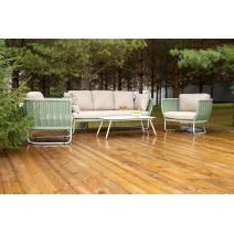  "Фиджи" лаунж-зона 5-местная плетеная из роупа (веревки), каркас алюминиевый светло-серый, роуп зеленый (4204), фото 3 