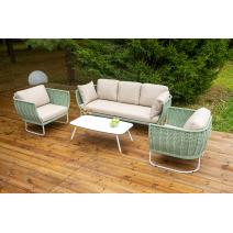  "Фиджи" лаунж-зона 5-местная плетеная из роупа (веревки), каркас алюминиевый светло-серый, роуп зеленый (4204), фото 9 