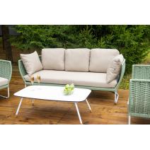  "Фиджи" лаунж-зона 5-местная плетеная из роупа (веревки), каркас алюминиевый светло-серый, роуп зеленый (4204), фото 13 