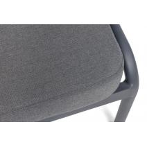  "Ронда" кресло плетеное из роупа, каркас алюминий темно-серый (RAL7024) муар, роуп серый 40 мм tex, ткань темно-серая 027, фото 8 