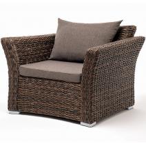  "Капучино" кресло из искусственного ротанга (гиацинт), цвет коричневый, фото 1 