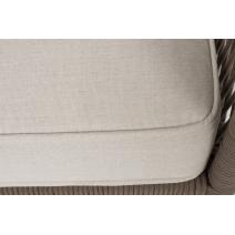  "Канны" диван 3-местный плетеный из роупа, каркас алюминий коричневый (RAL8016) муар, роуп коричневый круглый, ткань бежевая 15052, фото 6 