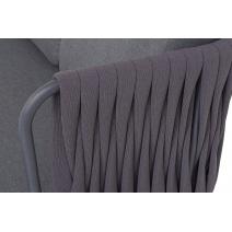  "Ронда" диван 3-местный плетеный из роупа, каркас алюминий темно-серый (RAL7024) муар, роуп серый 40 мм tex, ткань темно-серая 027, фото 7 