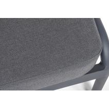  "Ронда" диван 3-местный плетеный из роупа, каркас алюминий темно-серый (RAL7024) муар, роуп серый 40 мм tex, ткань темно-серая 027, фото 8 