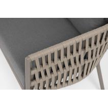  "Комо" диван 2-местный плетеный из роупа, каркас алюминий бежево-серый (RAL7006) муар, роуп серо-коричневый 23мм, ткань темно-серая 027, фото 6 