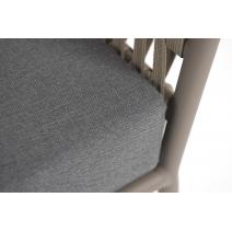  "Комо" диван 2-местный плетеный из роупа, каркас алюминий бежево-серый (RAL7006) муар, роуп серо-коричневый 23мм, ткань темно-серая 027, фото 7 