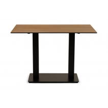  "Каффе" стол из HPL 110х70см, цвет "дуб", подстолье стальное двойное, фото 2 