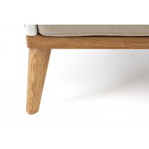  "Касабланка" кресло плетеное из роупа, основание дуб, каркас алюминий светло-серый (RAL7035) муар, роуп серо-коричневый 23мм, ткань бежевая 15052, фото 6 