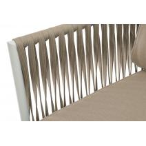  "Касабланка" кресло плетеное из роупа, основание дуб, каркас алюминий светло-серый (RAL7035) муар, роуп серо-коричневый 23мм, ткань бежевая 15052, фото 7 