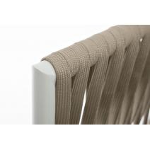 "Касабланка" кресло плетеное из роупа, основание дуб, каркас алюминий светло-серый (RAL7035) муар, роуп серо-коричневый 23мм, ткань бежевая 15052, фото 8 