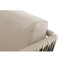  "Касабланка" кресло плетеное из роупа, основание дуб, каркас алюминий светло-серый (RAL7035) муар, роуп серо-коричневый 23мм, ткань бежевая 15052, фото 9 