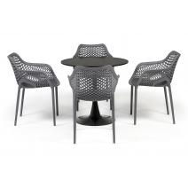  "Беллини" обеденная группа на 4 персоны, цвет темно-серый, фото 3 