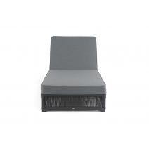  "Ривьера" шезлонг плетеный из роупа, каркас алюминий темно-серый (RAL7024) муар, роуп темно-серый круглый, ткань темно-серая 027, фото 4 