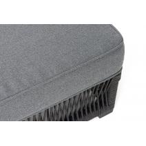  "Ривьера" шезлонг плетеный из роупа, каркас алюминий темно-серый (RAL7024) муар, роуп темно-серый круглый, ткань темно-серая 027, фото 7 