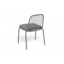  "Кастелло" стул плетеный из роупа, каркас из стали темно-серый (RAL7024) муар, ткань темно-серая 027, фото 5 