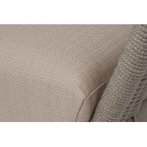  "Фиджи" диван 3-местный плетеный из роупа, каркас алюминий светло-серый (RAL7035) муар, роуп серый меланж круглый, ткань Mossle бежевая, фото 5 