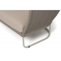  "Фиджи" диван 3-местный плетеный из роупа, каркас алюминий светло-серый (RAL7035) муар, роуп серый меланж круглый, ткань Mossle бежевая, фото 6 