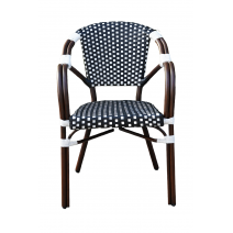  "Кабри" обеденная группа плетеная на 4 персоны, цвет черно-белый, фото 5 