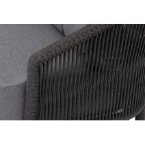  "Верона" кресло плетеное из роупа, каркас алюминий темно-серый (RAL7024) муар, роуп темно-серый круглый, ткань темно-серая 027, фото 7 