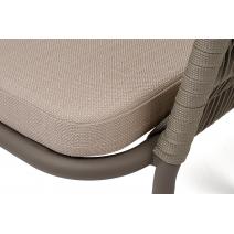  "Бордо" стул плетеный из роупа (колос), каркас алюминий серый (RAL7022) муар, роуп серый 15мм, ткань темно-серая 027, фото 6 