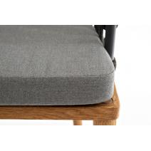  "Диего" стул плетеный из роупа, основание дуб, каркас из стали темно-серый (RAL7024) муар, роуп темно-серый круглый, ткань темно-серая 027, фото 4 