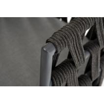  "Диего" стул плетеный из роупа, основание дуб, каркас из стали темно-серый (RAL7024) муар, роуп темно-серый круглый, ткань темно-серая 027, фото 7 