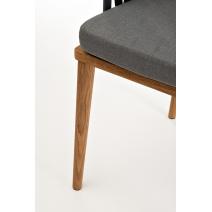  "Диего" стул плетеный из роупа, основание дуб, каркас из стали темно-серый (RAL7024) муар, роуп темно-серый круглый, ткань темно-серая 027, фото 10 