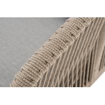  "Канны" диван 2-местный плетеный из роупа, каркас алюминий светло-серый (RAL7035) шагрень, роуп серый меланж круглый, ткань серая 017, фото 6 