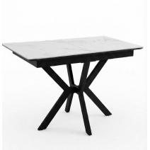 Стол DikLine DI100 Мрамор Кристал белый/опоры черные (2уп.), фото 1 